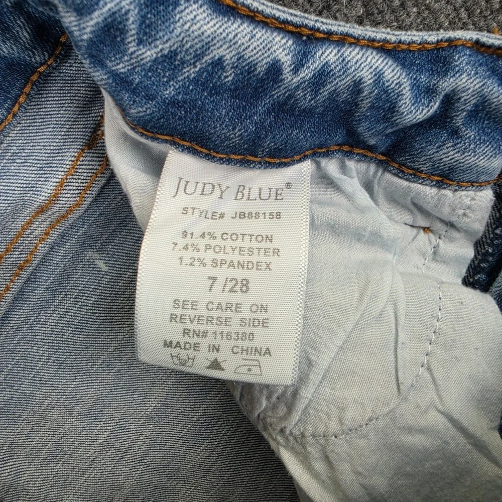Judy Blue Skinny Fit Jeans Women's 7/ 28 High Rise Acid Wash Stretch Denim Blue